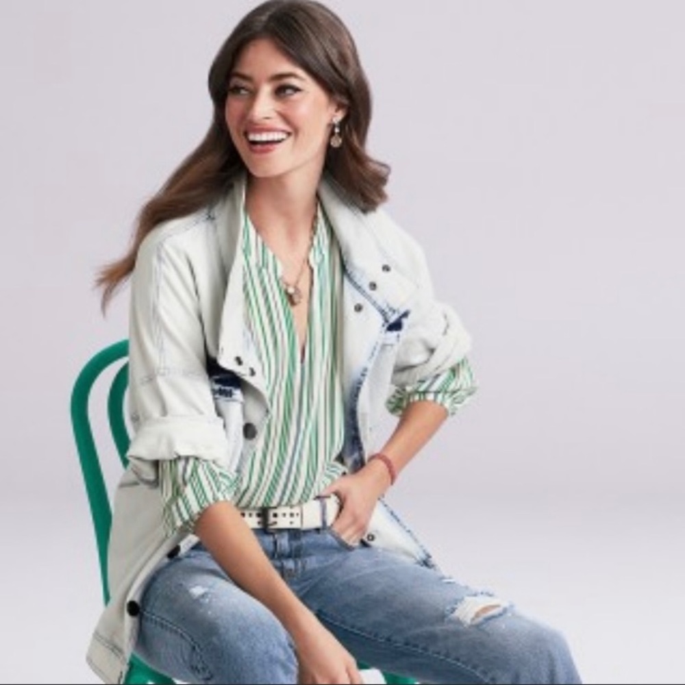 Cabi Awning Stripe Blouse Spring 2021